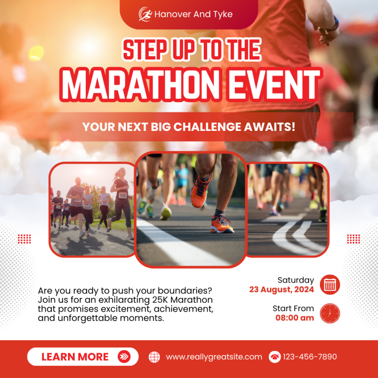 Red And White Modern Marathon Event Instagram Post
